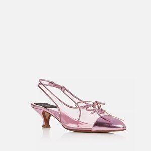 Marc Jacobs AW 2018 Womens Pink Slingback Kitten Heel Slip size 35